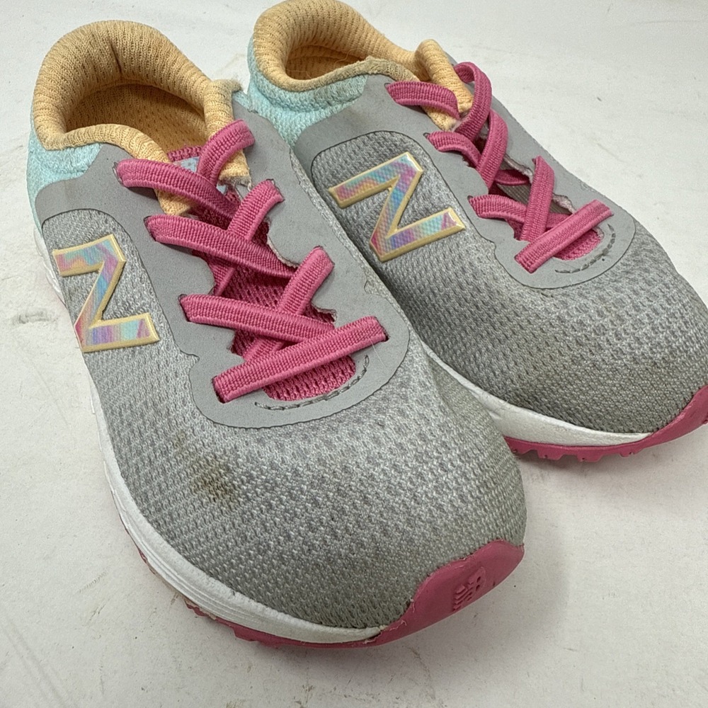 Toddler Baby 7 New Balance Fresh Foam Sneakers Pink Gray Yellow Mesh